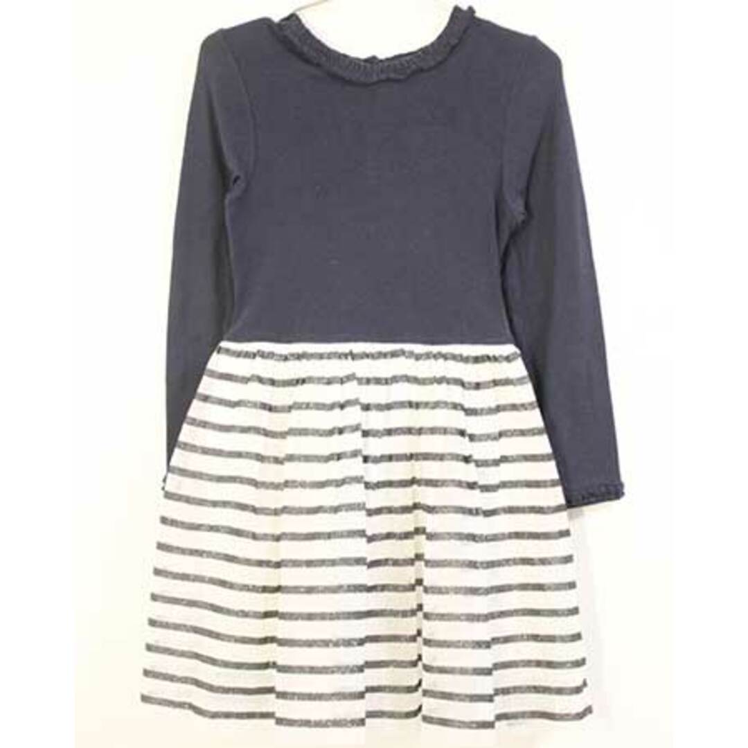 PETIT BATEAU(プチバトー)の【春物 新入荷!】〓プチバトー/PETIT BATEAU〓116cm  長袖ワンピース 紺×白 【中古】 子供服 キッズ kids 女の子  春秋 onepi  213042 キッズ/ベビー/マタニティのキッズ服女の子用(90cm~)(ワンピース)の商品写真