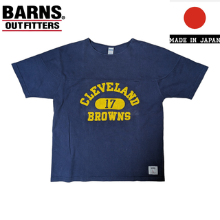 BARNS OUTFITTERS ネイビー 3連プリント NFL 半袖Tシャツ