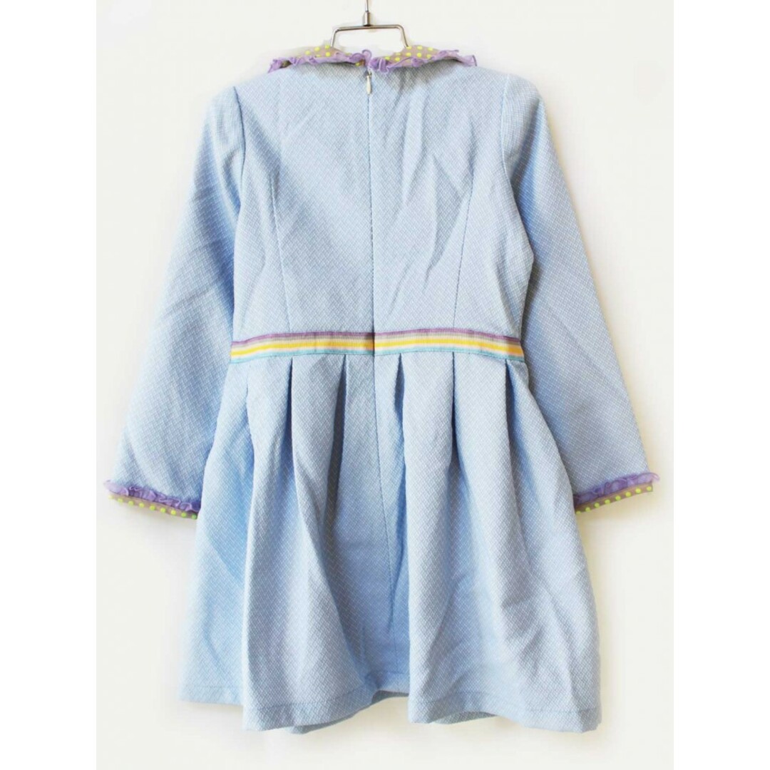 【春物 新入荷!】[フェフェ/fafa]120cm 長袖ワンピース ブルー×紫【中古】子供服 キッズ kids 女の子 春 onepi 913042