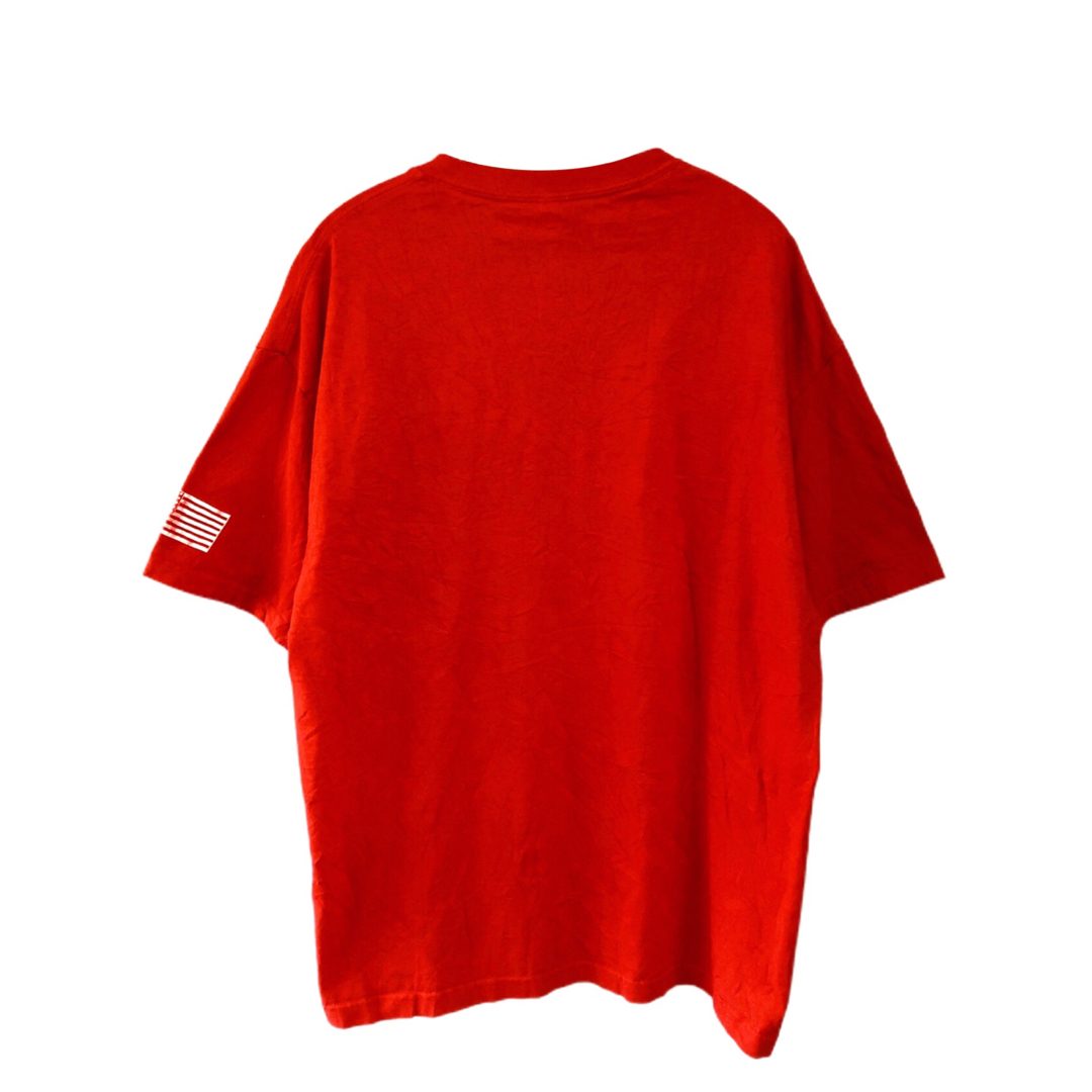 AAA(トリプルエー)のMr. Rooter　ミスター・ルーター　Tシャツ　XL　赤　USA古着 メンズのトップス(Tシャツ/カットソー(半袖/袖なし))の商品写真