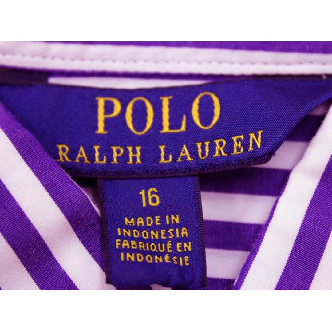 Ralph Lauren(ラルフローレン)の【春物 新入荷!】▼ラルフローレン/Ralph Lauren▼160cm(16) 長袖ワンピース 紫×白 ’21年製【中古】  子供服 キッズ ジュニア 女の子 春 onepi 813042 キッズ/ベビー/マタニティのキッズ服女の子用(90cm~)(ワンピース)の商品写真