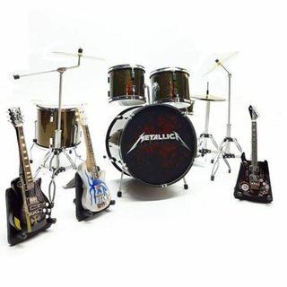 METALLICAミニチュアドラムギターセット10ｃｍ。ミニチュア楽器6(模型/プラモデル)