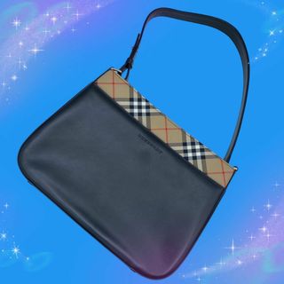 バーバリー(BURBERRY)の《美品》　バーバリー　ノバチェック　レザー　ワンショルダーバッグ　ブラック系(ショルダーバッグ)