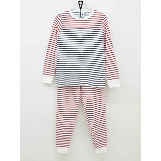 プチバトー(PETIT BATEAU)の【新入荷!】新品 未使用品〔プチバトー/PETIT BATEAU〕128cm 長袖パジャマ 白×赤×紺【ネット限定】子供 キッズ kids 男の子 女の子 春 childcare 513042(パジャマ)