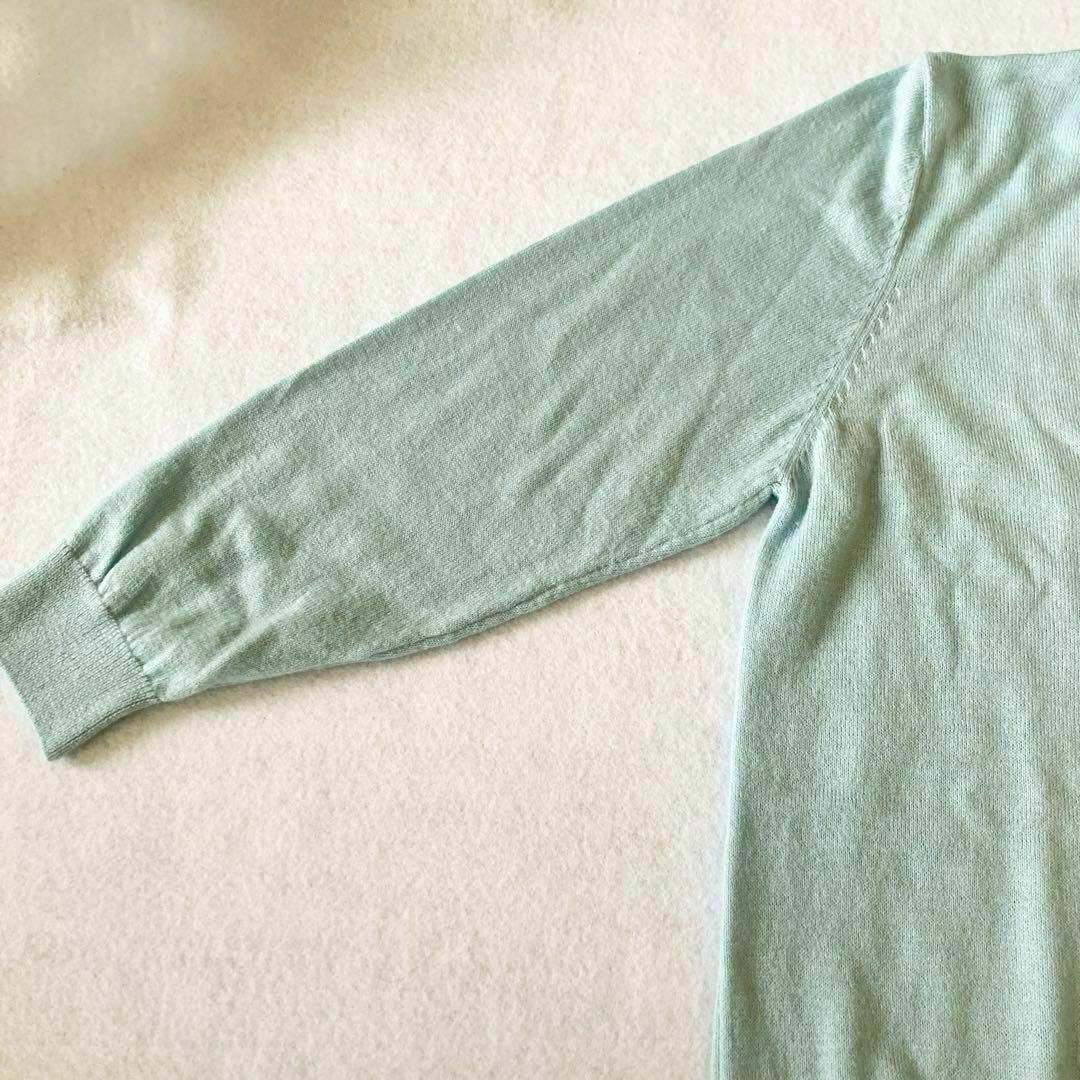 新品☆il Lino イルリノ 薄手ニット セーター プルオーバー 7分袖 無地 レディースのトップス(ニット/セーター)の商品写真