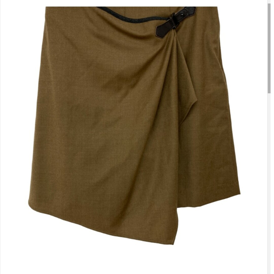 自由区(ジユウク)の自由区 スカート ナチュラル きれいめ ブラウン 38 牛革 キュプラ レディースのスカート(ロングスカート)の商品写真