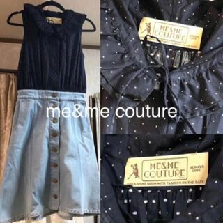 me & me couture - me&me couture ドット柄ドッキングワンピース