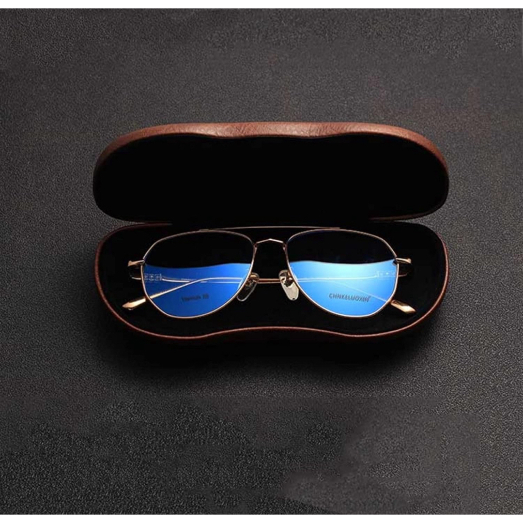 メガネケース アルミニウム製　2個セット 茶系　ハードケース ブラウン レディースのファッション小物(サングラス/メガネ)の商品写真
