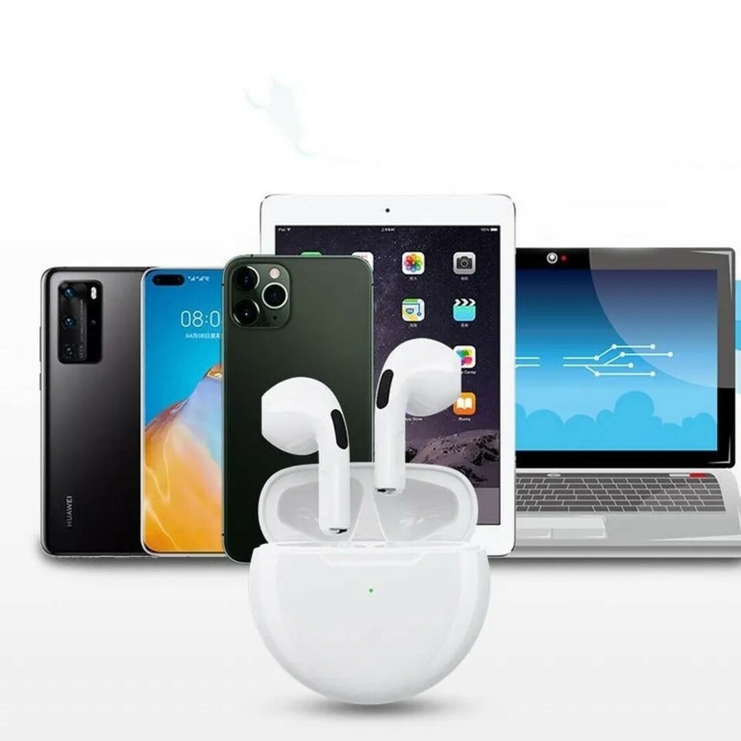 Pro6 Bluetooth ワイヤレス イヤホン パープル スマホ/家電/カメラのオーディオ機器(ヘッドフォン/イヤフォン)の商品写真