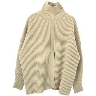 CLANE クラネ 22AW DOUBLE FACE CENTER SLIT RIB KNIT TOPS ダブルフェイススリットニットセーター アイボリー 1 13106-2332(ニット/セーター)