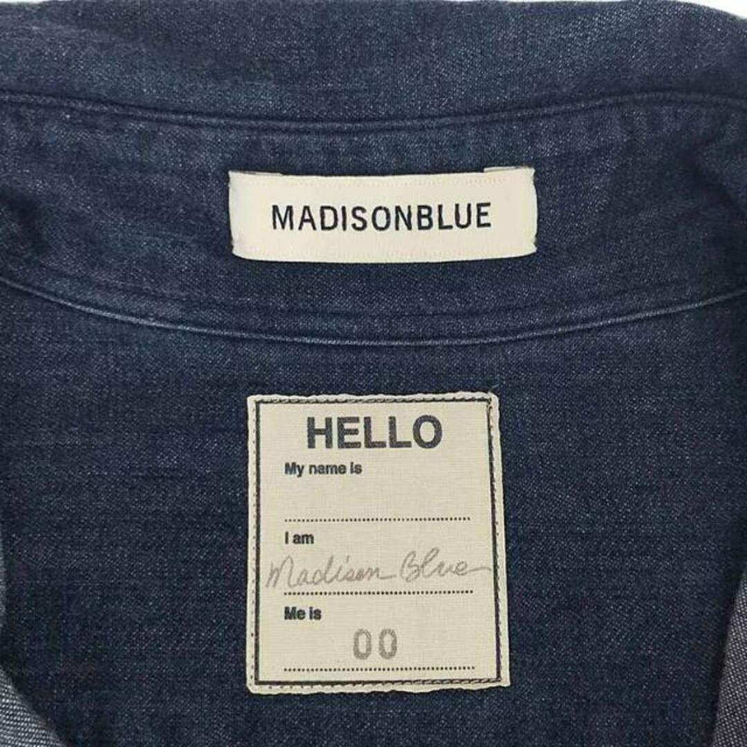 MADISONBLUE(マディソンブルー)のMADISON BLUE / マディソンブルー | デニム マダムシャツ | 0 | インディゴ | レディース レディースのトップス(シャツ/ブラウス(長袖/七分))の商品写真