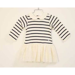 プチバトー(PETIT BATEAU)の【春物 新入荷!】〓プチバトー/PETIT BATEAU〓74cm  長袖ワンピース 白×紺 【中古】 子供服 キッズ kids ベビー baby 女の子  春秋 onepi  213042(ワンピース)