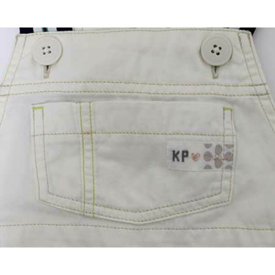 KP(ニットプランナー)の【春物 新入荷!】〓ニットプランナー/KP/ケーピー〓90m  オーバーオール 白系【中古】 子供服 キッズ kids ベビー baby 女の子 春夏 513042 キッズ/ベビー/マタニティのベビー服(~85cm)(カバーオール)の商品写真