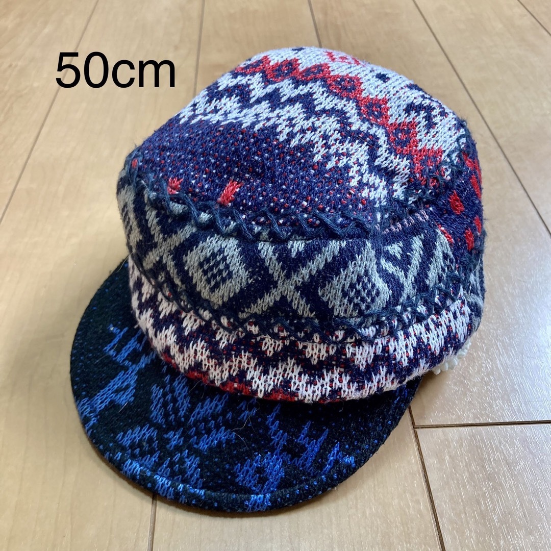 キムラタン(キムラタン)のBIQUETTE キムラタン 帽子 キャップ つば付き ニット ボア 50cm キッズ/ベビー/マタニティのこども用ファッション小物(帽子)の商品写真