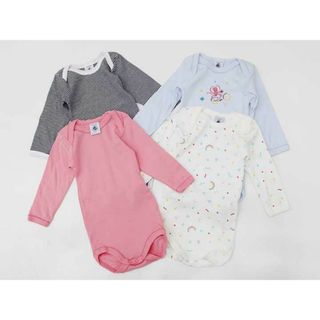 プチバトー(PETIT BATEAU)の【新入荷!】〔プチバトー/PETIT BATEAU〕67cm 長袖ロンパース/ボディオール4点set  白×ピンク×水色【中古】【ネット限定】子供 キッズ kids ベビー baby 女の子 春 onepi 513042(カバーオール)