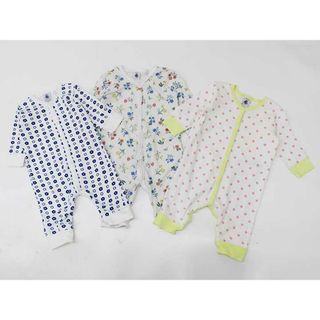 プチバトー(PETIT BATEAU)の【新入荷!】〔プチバトー/PETIT BATEAU〕67cm 長袖ロンパース/カバーオール3点set  オフホワイト系【中古】【ネット限定】子供 キッズ kids ベビー baby 女の子 春 onepi 513042(カバーオール)