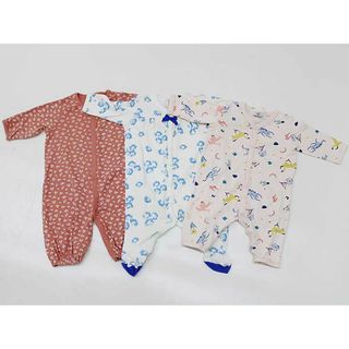 プチバトー(PETIT BATEAU)の【新入荷!】▽プチバトー/PETIT BATEAU▽60cm 長袖ロンパース/カバーオール3点set  ピンク×白＆白×青＆薄ピンク×マルチカラー【中古】【ネット限定】子供 キッズ kids ベビー baby 女の子 春 onepi 513042(カバーオール)