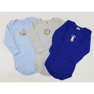 プチバトー(PETIT BATEAU)の【新入荷!】▽プチバトー/PETIT BATEAU▽81cm 長袖ボディオール/ロンパース/カバーオール3点set 水色＆グレー＆青【中古】【ネット限定】子供 キッズ kids ベビー baby 男の子 春 onepi 513042(カバーオール)