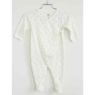 プチバトー(PETIT BATEAU)の【春物 新入荷】新品 未使用品†プチバトー/PETIT BATEAU†67cm(6M) 長袖カバーオール/ロンパース 白 子供服 キッズ kids ベビー服 baby 男の子 女の子 春秋 onepi 513042(カバーオール)