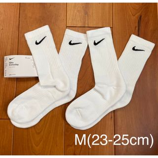 ナイキ(NIKE)の新品　ナイキ　M(23-25cm)  クッション　クルーソックス　白2足セット(ソックス)