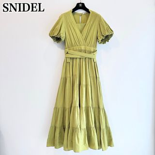 スナイデル(SNIDEL)のSNIDEL コットンカシュクールワンピース パフスリーブ ロングワンピース(ロングワンピース/マキシワンピース)