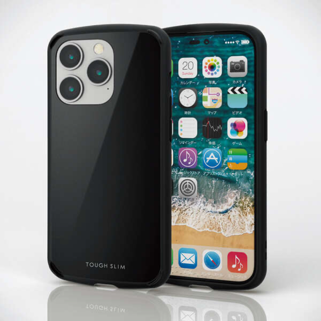 ELECOM(エレコム)のiPhone14Pro 磁力装着ワイヤレス充電 ハイブリッドケース【ブラック】 スマホ/家電/カメラのスマホアクセサリー(iPhoneケース)の商品写真