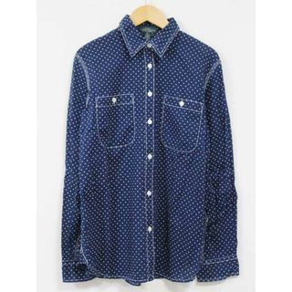 ラルフローレン(Ralph Lauren)の【新入荷】☆RALPH LAUREN/ラルフローレン☆ドット柄シャツ/シャツ/ブラウス/長袖 ネイビー×ホワイト/紺×白 レディース M【中古】春夏秋冬 513042(シャツ/ブラウス(半袖/袖なし))