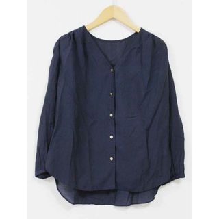 ノーリーズ(NOLLEY'S)の【春物 新入荷】☆NOLLEY'S/ノーリーズ☆ドロープローンメタル釦ブラウス/シャツ/ブラウス/長袖/Vネック/無地 ネイビー/紺 レディース 36【中古】春夏 513042(シャツ/ブラウス(半袖/袖なし))