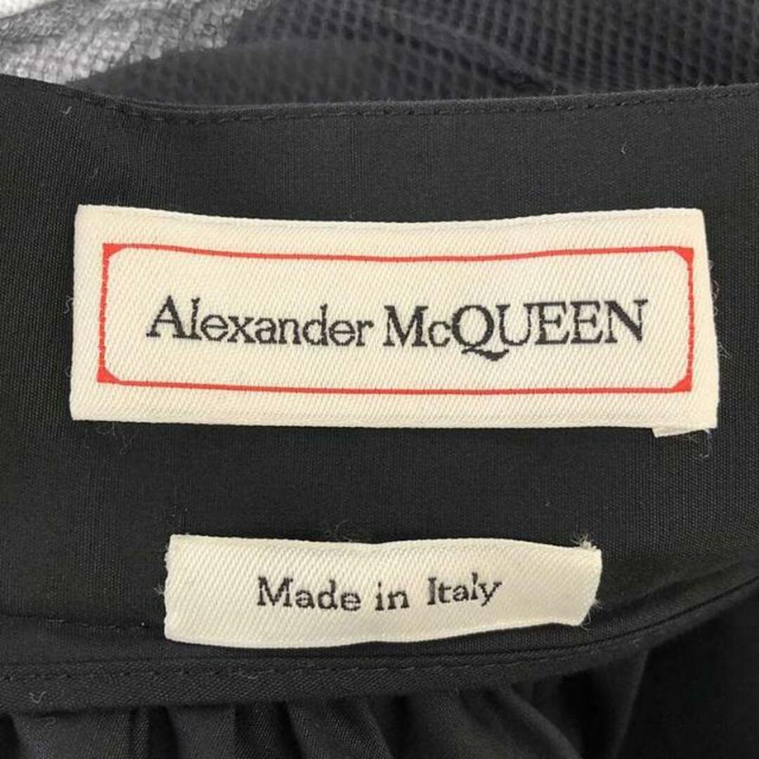 Alexander McQueen(アレキサンダーマックイーン)の【美品】  ALEXANDER MCQUEEN / アレキサンダーマックイーン | メッシュレイヤード ギャザー ミディスカート | 42 | ブラック | レディース レディースのスカート(ロングスカート)の商品写真