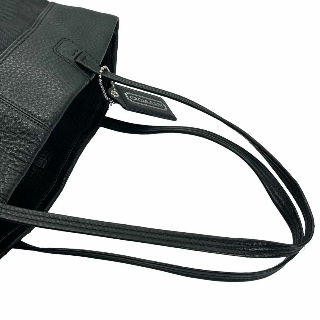 COACH(コーチ)の【美品】コーチ シグネチャー トートバッグ 黒 15013 大容量　A4 レザー レディースのバッグ(トートバッグ)の商品写真