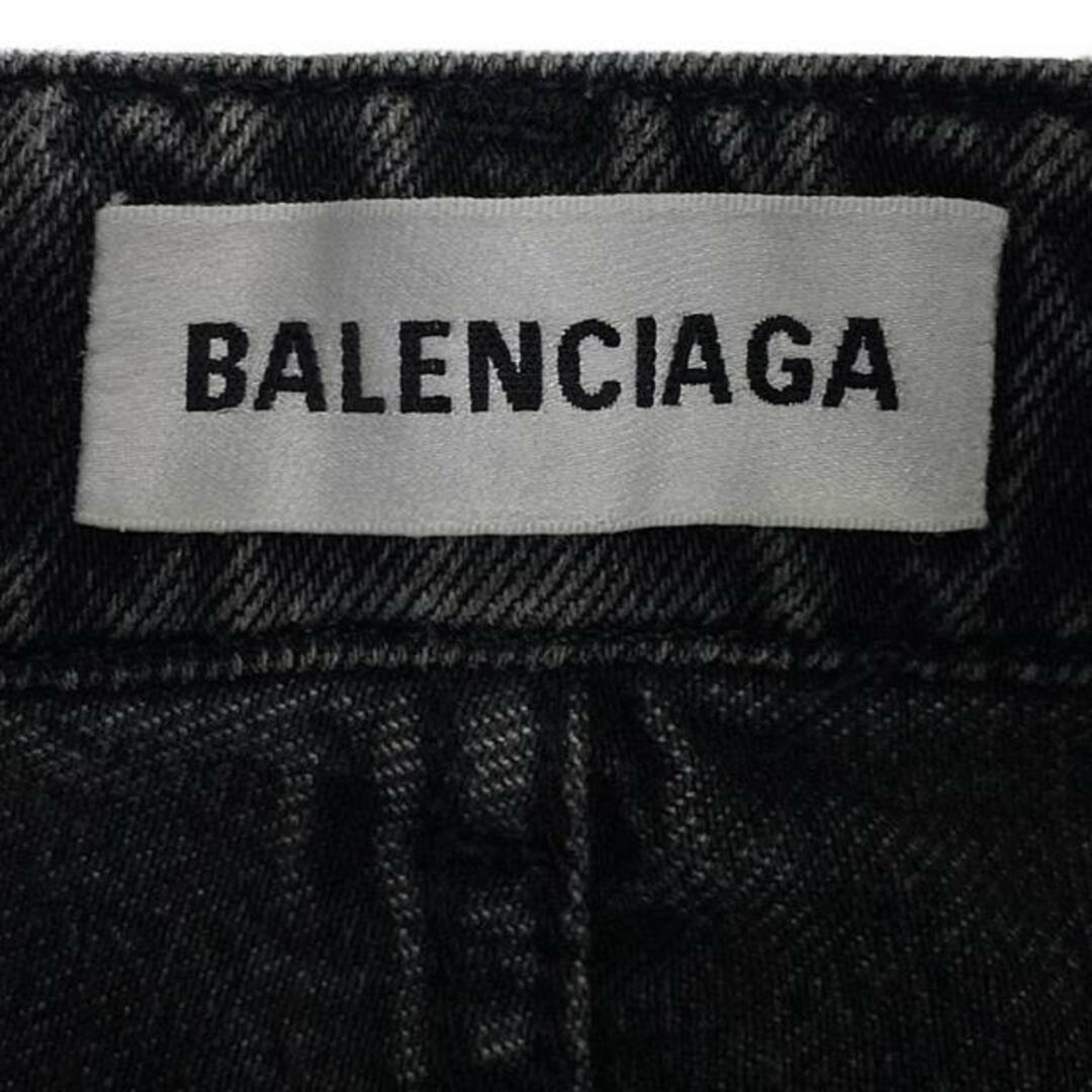 Balenciaga(バレンシアガ)のBALENCIAGA / バレンシアガ | ヴィンテージ加工 クロップド デニムパンツ | 26 | ブラック | レディース レディースのパンツ(その他)の商品写真