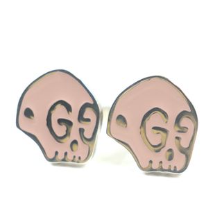 グッチ(Gucci)の美品▼GUCCI グッチ GHOST ゴースト AG925 スカル ドクロ ダブル リング・指輪 ピンク シルバー 11 箱・保存袋付き イタリア製 重量29.0g レディース(リング(指輪))