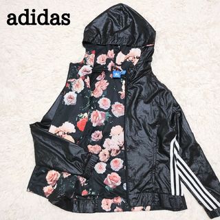 オリジナルス(Originals（adidas）)の希少　アディダスオリジナルス　ナイロンパーカー　ブルゾン　裏地花柄　スリーライン(ブルゾン)