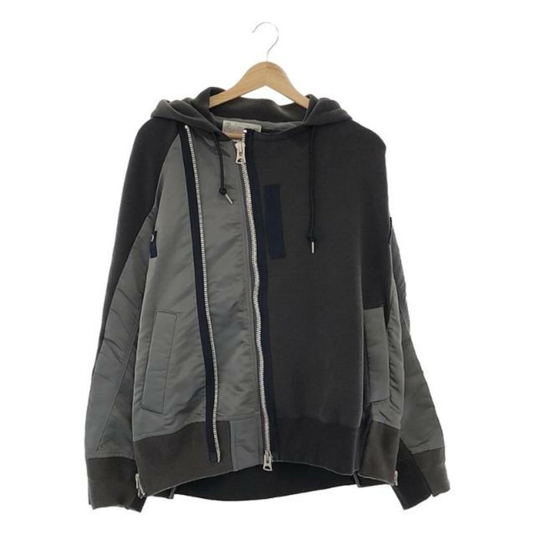 sacai(サカイ)の【美品】  sacai / サカイ | 2023AW | Sponge Sweat Blouson / 異素材 再構築 スウェット ブルゾン ジャケット | 2 | グレー | メンズ メンズのジャケット/アウター(その他)の商品写真