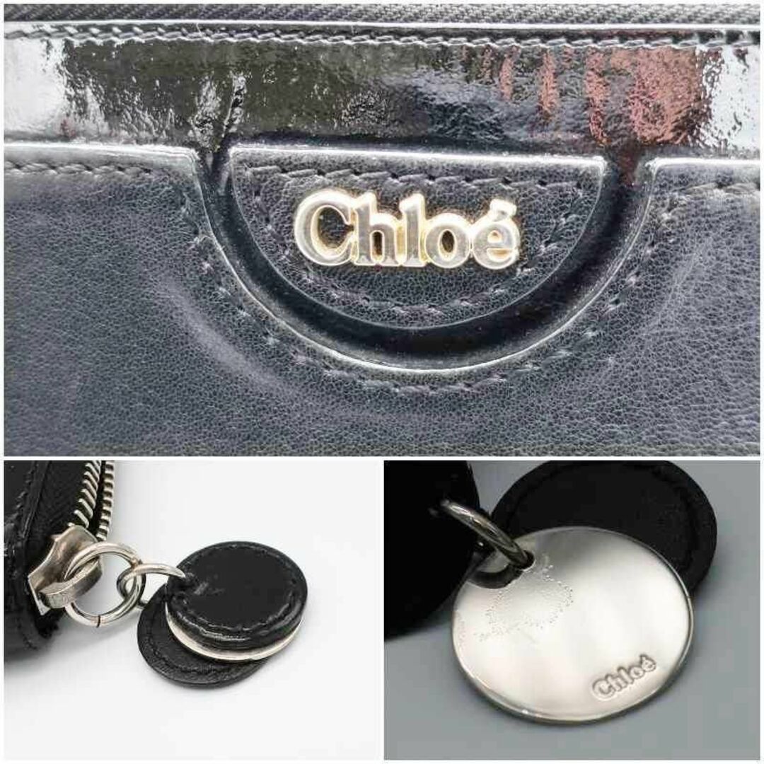 Chloe(クロエ)の正規品 クロエ Chloe 長財布 ラウンドファスナー 革 レザー 黒 チャーム レディースのファッション小物(財布)の商品写真