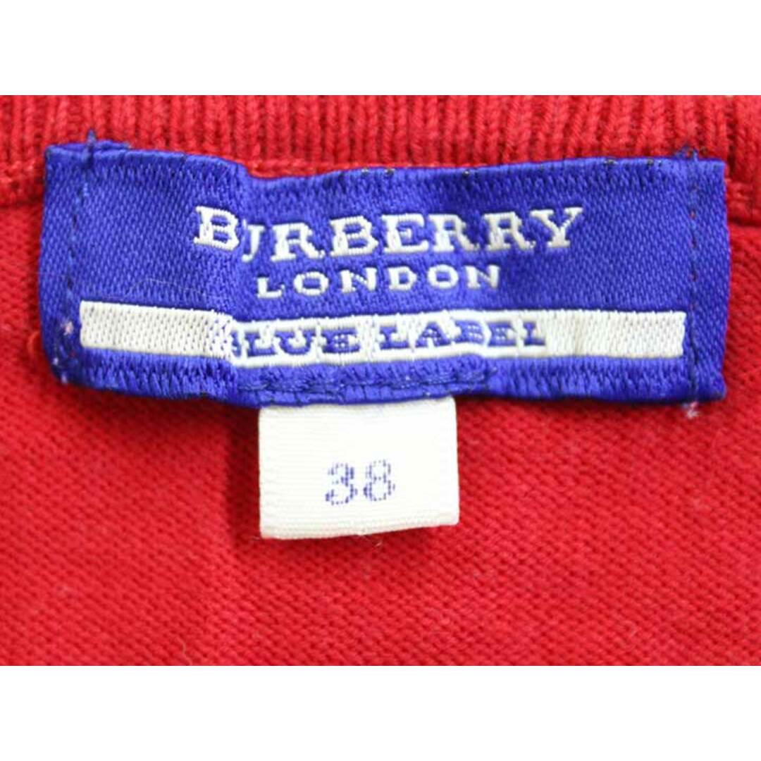 BURBERRY BLUE LABEL(バーバリーブルーレーベル)の【春物 新入荷】‡BURBERRY BLUE LABEL/バーバリーブルーレーベル‡カーディガン/五分袖 レッド/赤 レディース 38 【中古】春夏 913042 レディースのトップス(カーディガン)の商品写真