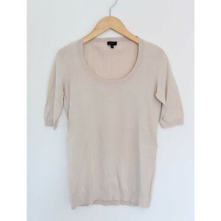 セオリー(theory)の【春夏物 新入荷】●theory/セオリー●コットンニット/半袖/ラウンドネック ベージュ レディース S/P 【中古】春夏  913042(カーディガン)