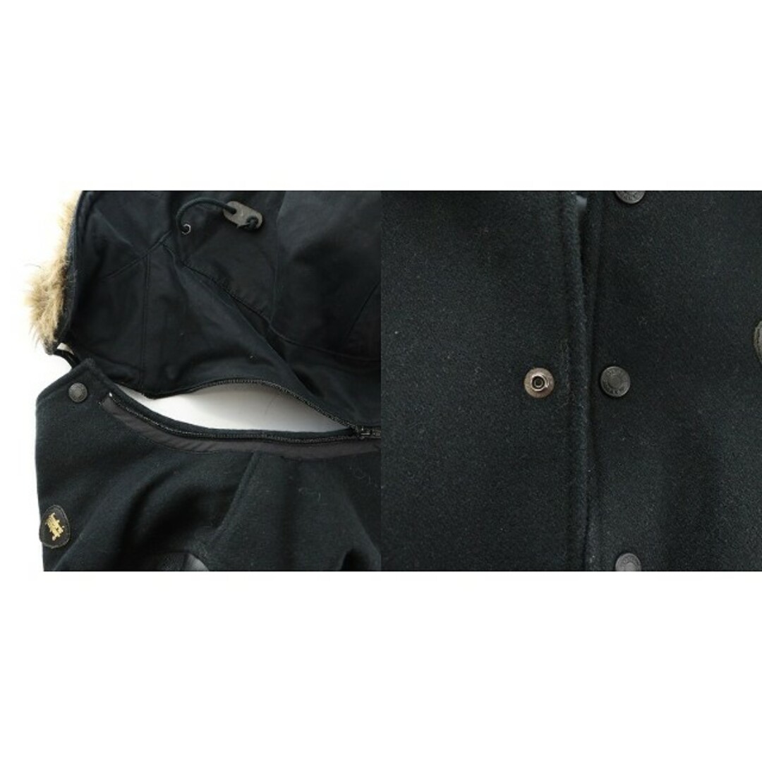 HYSTERIC GLAMOUR(ヒステリックグラマー)のヒステリックグラマー 袖カウレザー切替 メルトン スタジャン F 黒 レディースのジャケット/アウター(スタジャン)の商品写真