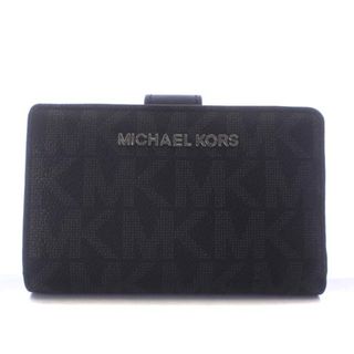 Michael Kors - マイケルコース 財布 二つ折り PVC ロゴ 総柄 黒 35H7STVF2B