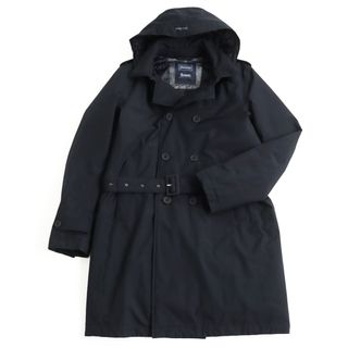 ヘルノ(HERNO)の極美品 Herno ヘルノ 2019年製 PI113UL ラミナー GORE-TEX/ゴアテックス フーデッド ベルテッド ロング丈 ダウンコート ブラック 50 正規品 メンズ(ダウンジャケット)