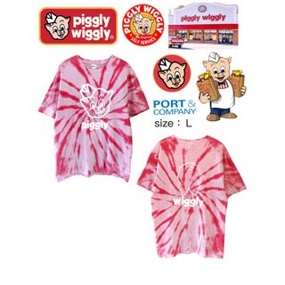 Piggly Wiggly　Tシャツ　L　ダイタイ柄　USA古着(Tシャツ/カットソー(半袖/袖なし))