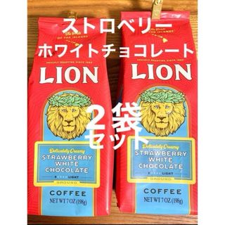 ライオンコーヒー(ライオンコーヒー)のライオンコーヒー／ストロベリーホワイトチョコレート 198g (粉) 2袋セット(コーヒー)