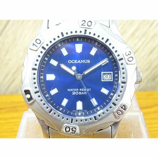 カシオ(CASIO)のK池075/ CASIO オシアナス クォーツ 腕時計 メンズ デイト(腕時計(アナログ))