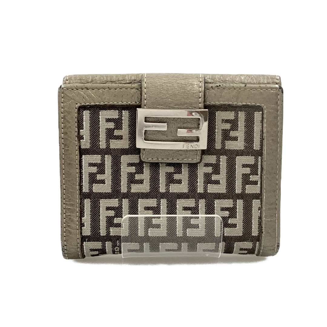 FENDI(フェンディ)の〇〇FENDI フェンディ ズッカ柄 二つ折り 短財布 ベージュ レディースのファッション小物(財布)の商品写真