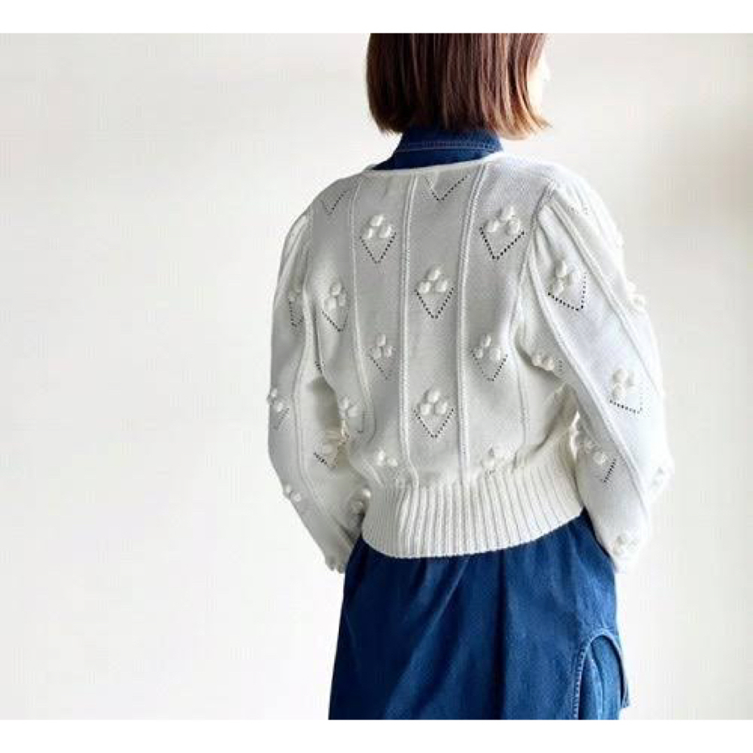 mame(マメ)のマメ bubble pattern cropped knit cardigan  レディースのトップス(カーディガン)の商品写真