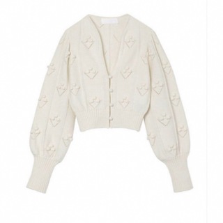 mame - マメ bubble pattern cropped knit cardigan 