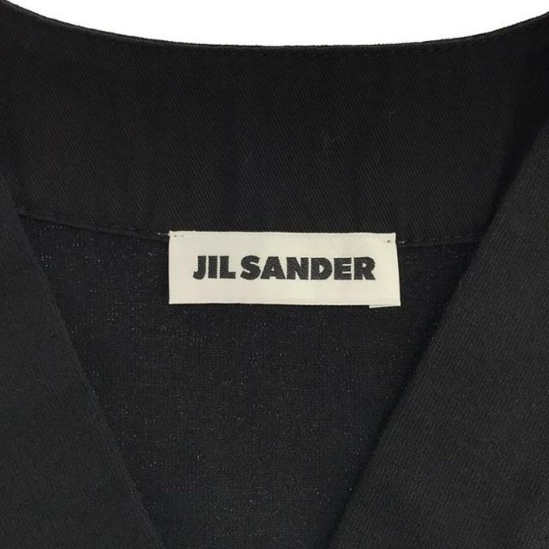 Jil Sander(ジルサンダー)のJIL SANDER / ジルサンダー | コットン Vネック ロングワンピース | XS | ブラック | レディース レディースのワンピース(ロングワンピース/マキシワンピース)の商品写真
