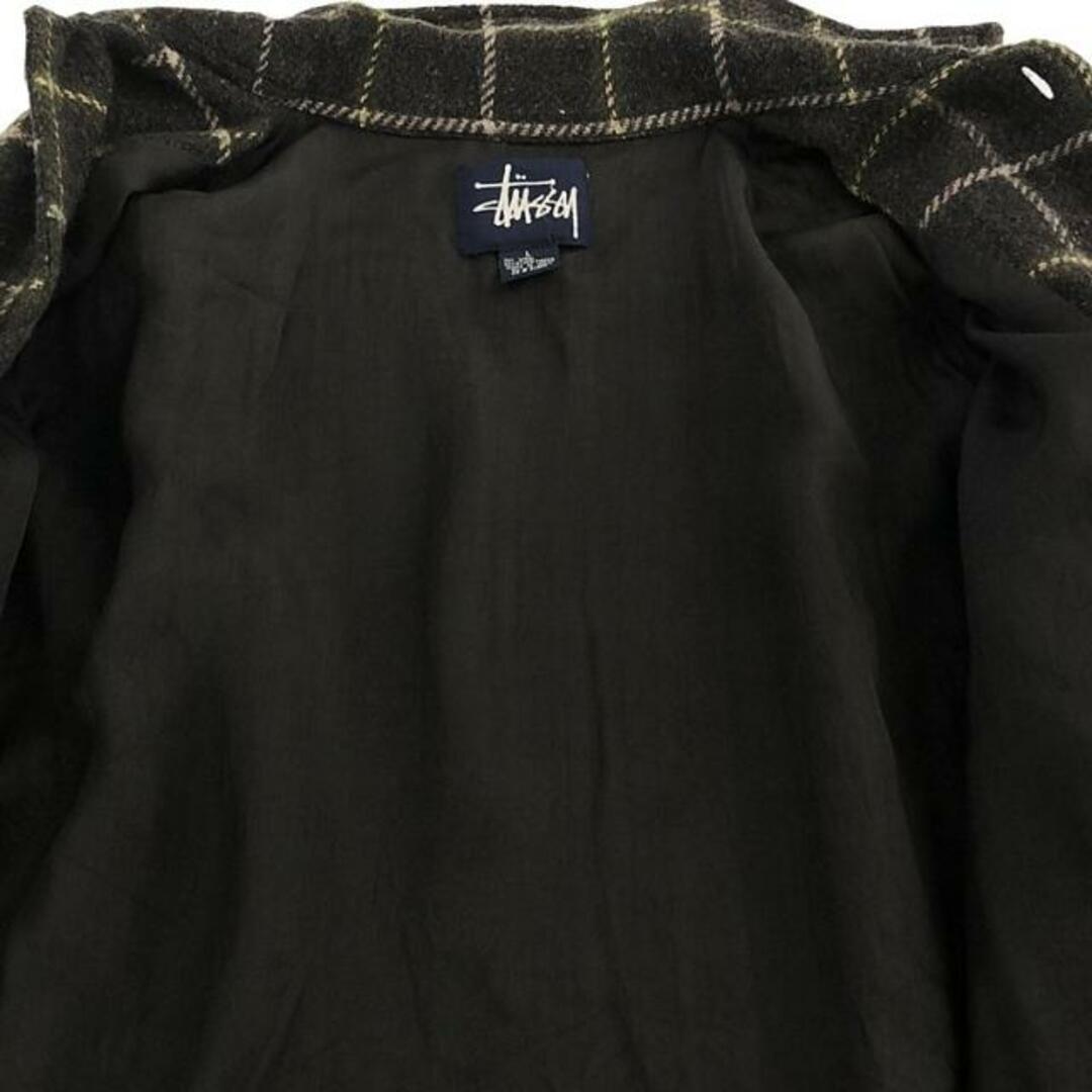STUSSY(ステューシー)のSTUSSY / ステューシー | 1990s～ OLD / オールド 紺タグ ウール チェック シャツ ジャケット / 総裏地 | L | チャコールグレー | メンズ メンズのトップス(Tシャツ/カットソー(七分/長袖))の商品写真