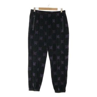 Needles / ニードルス | Zipped Track Pant Papillon Velour / ジップ ベロア トラックパンツ | L | ブラック/パープル | メンズ