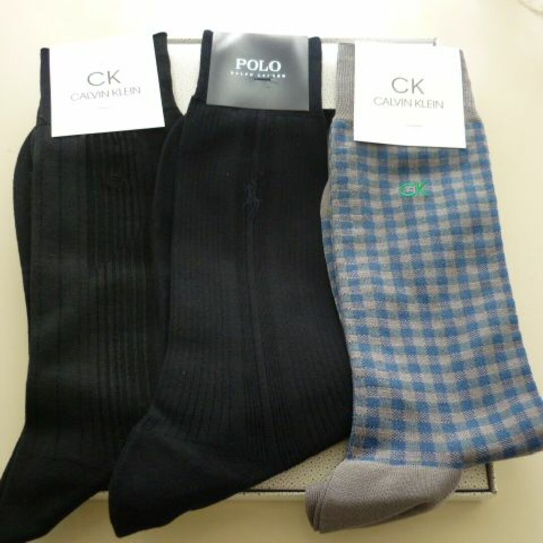 Calvin Klein(カルバンクライン)の靴下3足ギフトx2セット 6足 カルバンクライン ポロ ラルフローレン メンズのレッグウェア(ソックス)の商品写真
